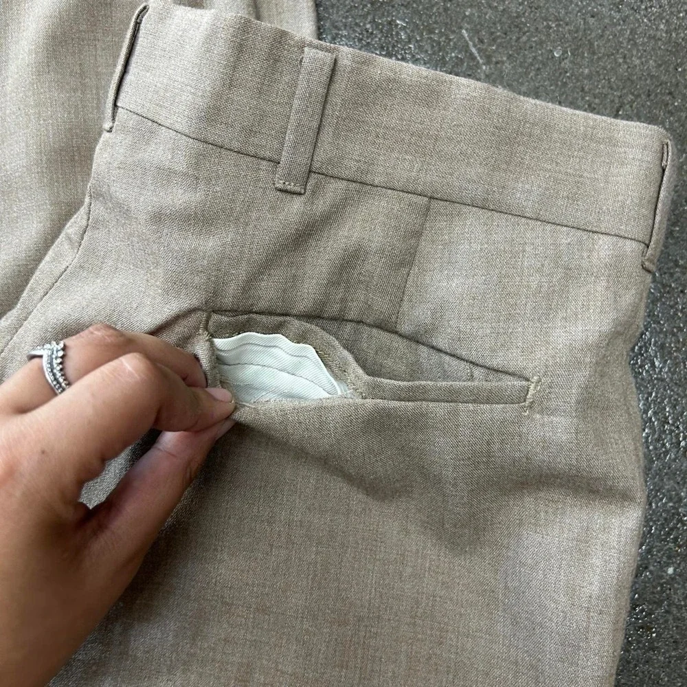 Vintage 80s Haggar Tan Single‎ Stitch 34x32 Trouser Dress Pants